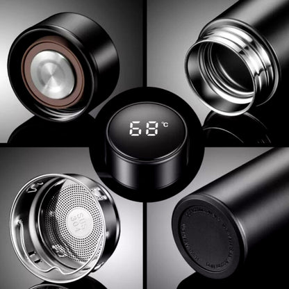 DESPRU Hydration Pro — matte black thermos bottle front view 500ml stainless steel